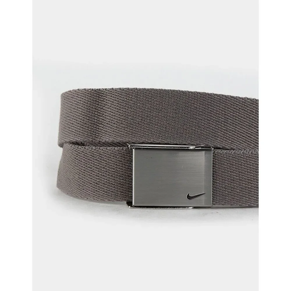 Nike Mens Charcoal Gray Mesh Fabric Web‎ Belt Adjustable Sliver Buckle One Size